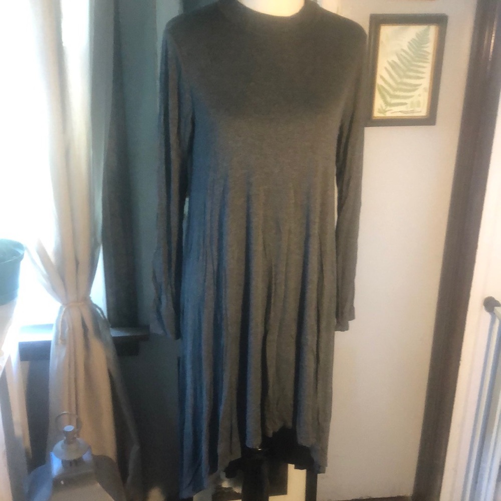 SWEET CLAIRE Mock long sleeve high/ low dress.